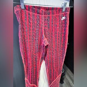 Nike Red and Black Patterned Leggings